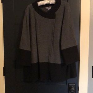 Black and Gray Wool Swing Blazer
